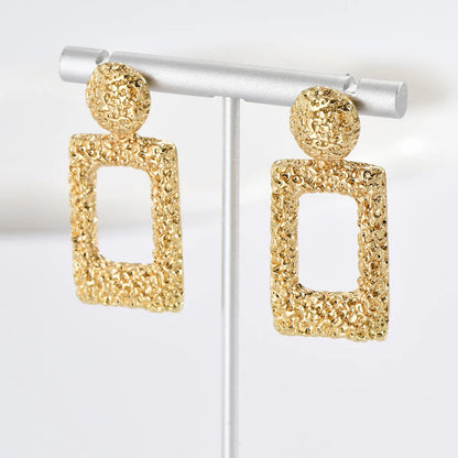 1 Pair Elegant Lady Rectangle Alloy Drop Earrings