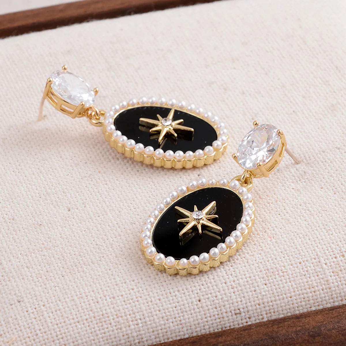 1 Pair Elegant Lady Romantic Geometric Plating Inlay Alloy Pearl Zircon 14k Gold Plated Drop Earrings