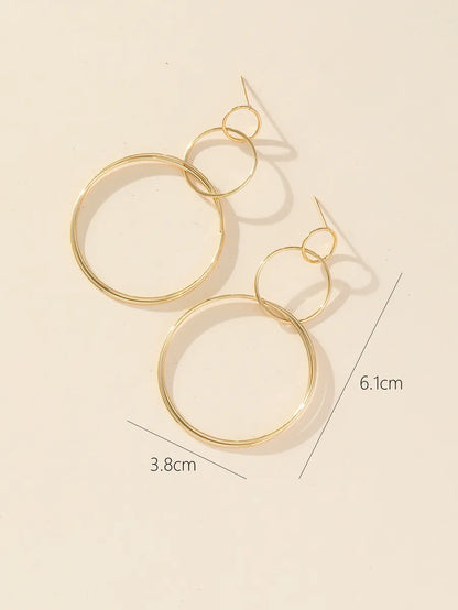 1 Pair Elegant Lady Round Flower Snake Plating 316 Stainless Steel  Titanium Steel 18K Gold Plated Drop Earrings