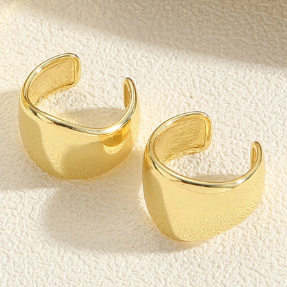 1 Pair Elegant Lady Simple Style Geometric Plating Inlay Brass Zircon 14k Gold Plated White Gold Plated Ear Cuffs