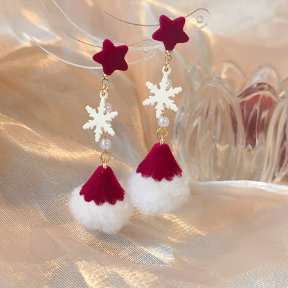 1 Pair Elegant Lady Snowflake Plastic Resin Drop Earrings