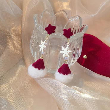 1 Pair Elegant Lady Snowflake Plastic Resin Drop Earrings