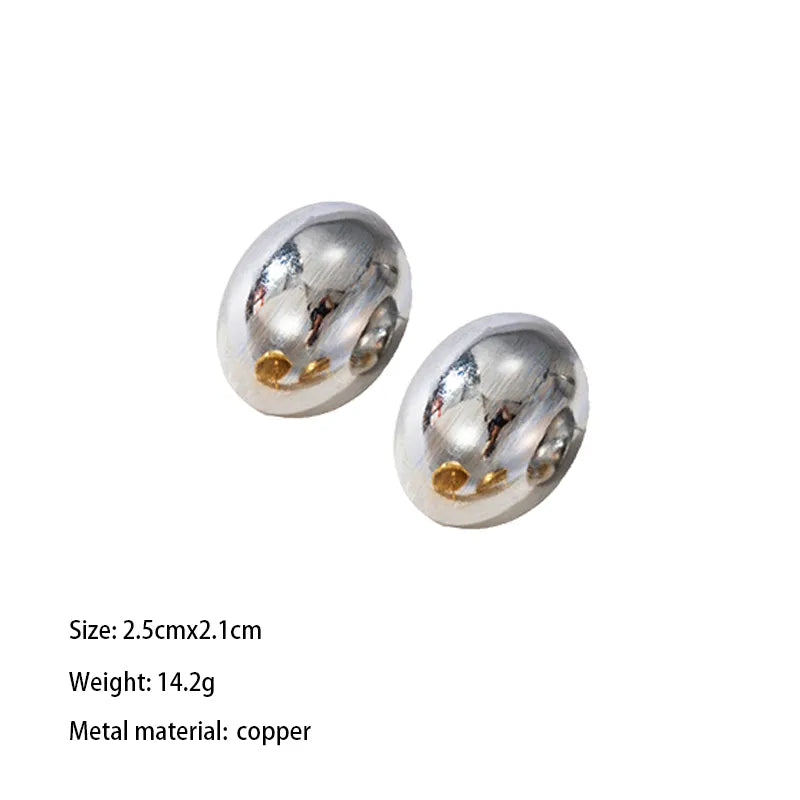 1 Pair Elegant Lady Solid Color Irregular Round Heart Shape Plating Copper Brass 18K Gold Plated Drop Earrings Ear Studs