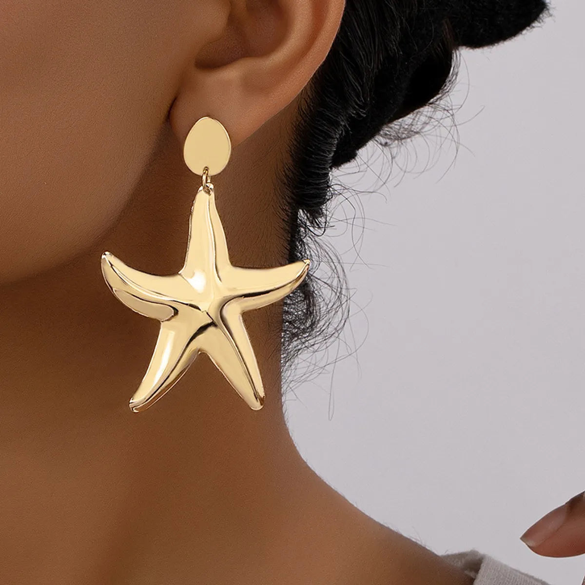 1 Pair Elegant Lady Starfish Plating Alloy Drop Earrings