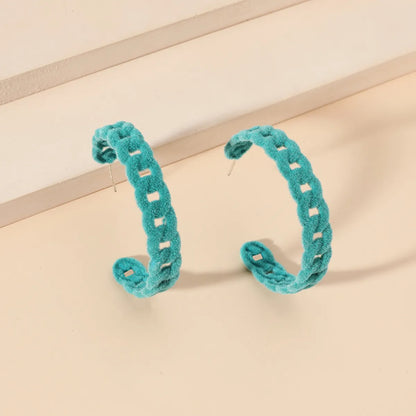 1 Pair Elegant Lady Streetwear C Shape Flocking Ear Studs