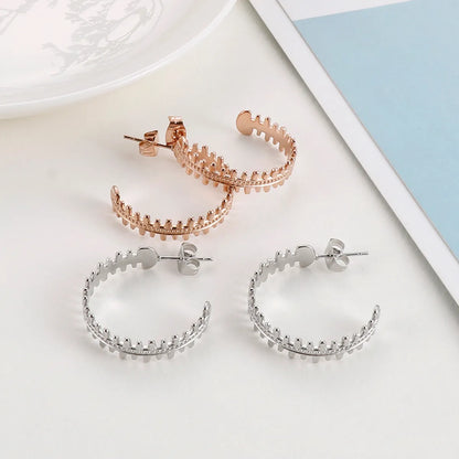 1 Pair Elegant Lady Streetwear C Shape Plating Stainless Steel Ear Studs