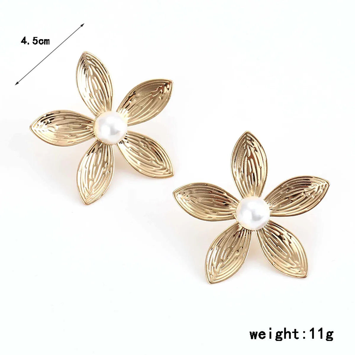 1 Pair Elegant Lady Streetwear Flower Plating Inlay Alloy Artificial Pearls Ear Studs