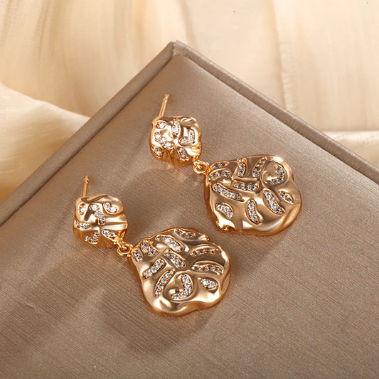 1 Pair Elegant Lady Streetwear Geometric Irregular Plating Alloy 18K Gold Plated Drop Earrings