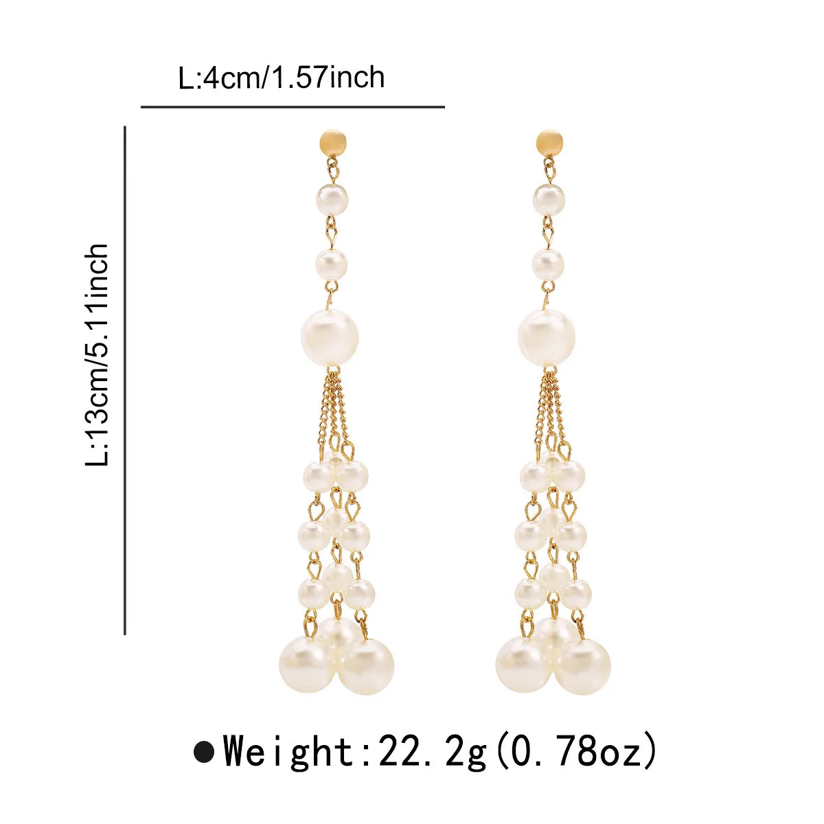 1 Pair Elegant Lady Streetwear Geometric Tassel Plating Artificial Pearl Alloy Drop Earrings