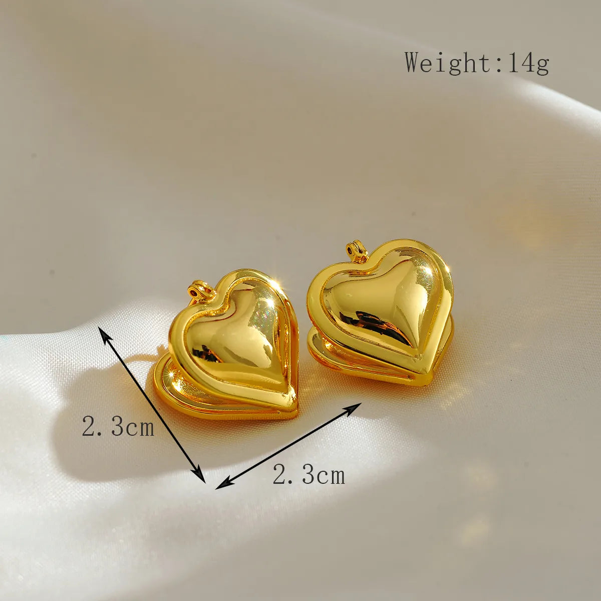 1 Pair Elegant Lady Streetwear Heart Shape Copper 18K Gold Plated Ear Clip