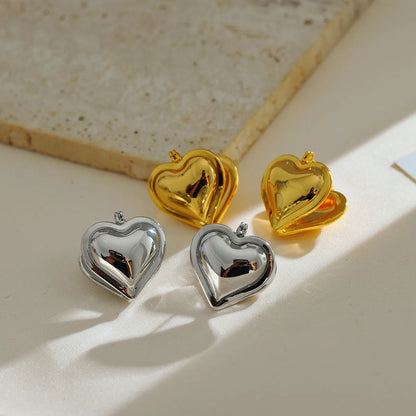 1 Pair Elegant Lady Streetwear Heart Shape Copper 18K Gold Plated Ear Clip