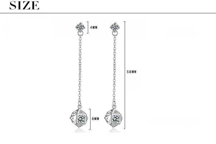 1 Pair Elegant Lady Streetwear Tassel Inlay Copper Zircon White Gold Plated Drop Earrings