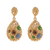 1 Pair Elegant Lady Streetwear Water Droplets Inlay Alloy Resin Resin Rhinestones 14K Gold Plated Drop Earrings