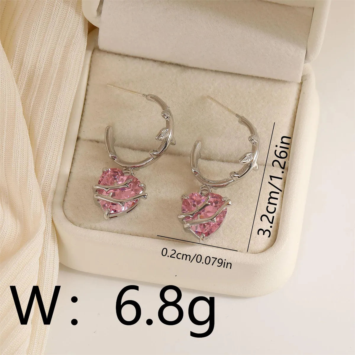 1 Pair Elegant Lady Sweet Heart Shape Plating Inlay Copper Zircon 16K Gold Plated Drop Earrings