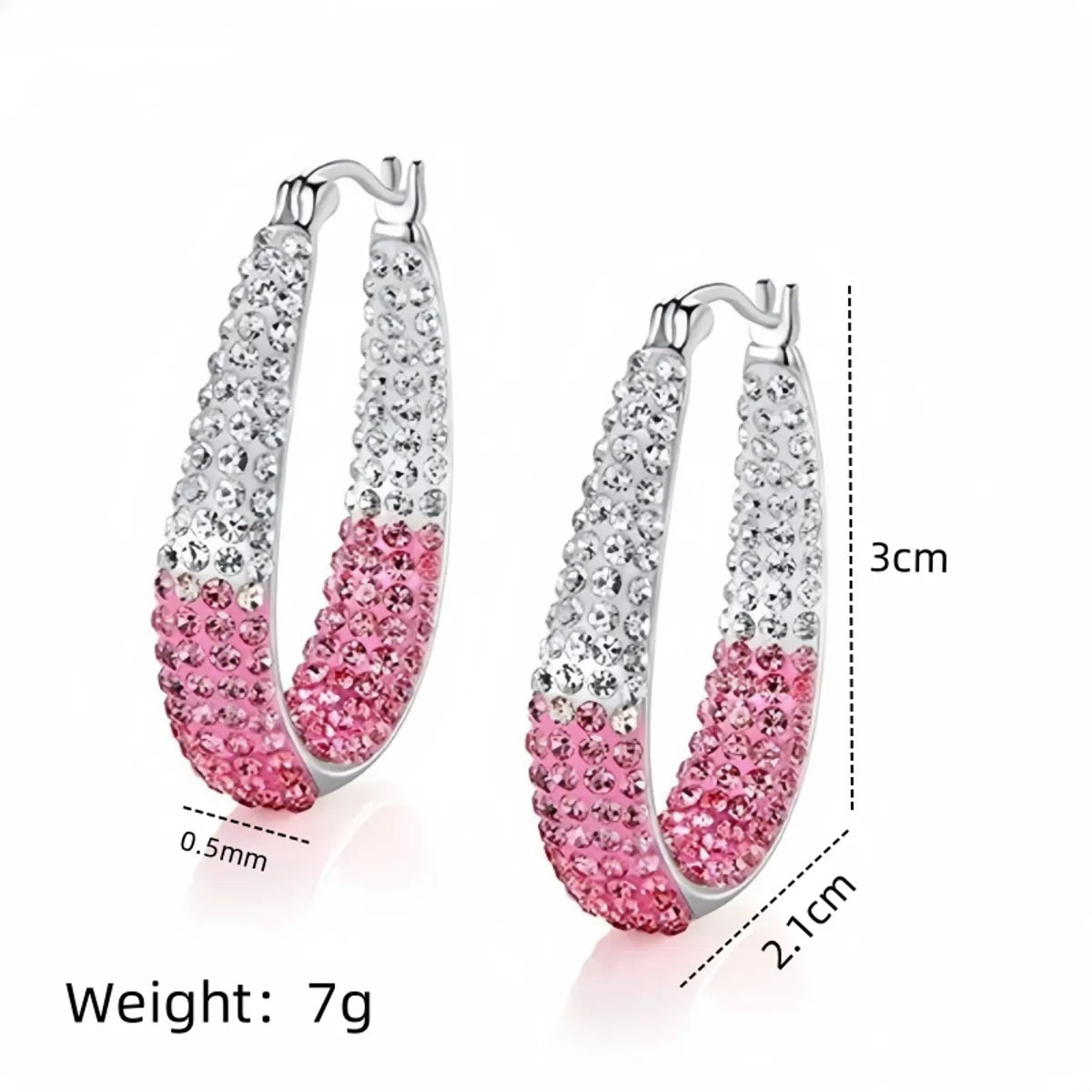 1 Pair Elegant Lady U Shape Plating Inlay Alloy Zircon Earrings