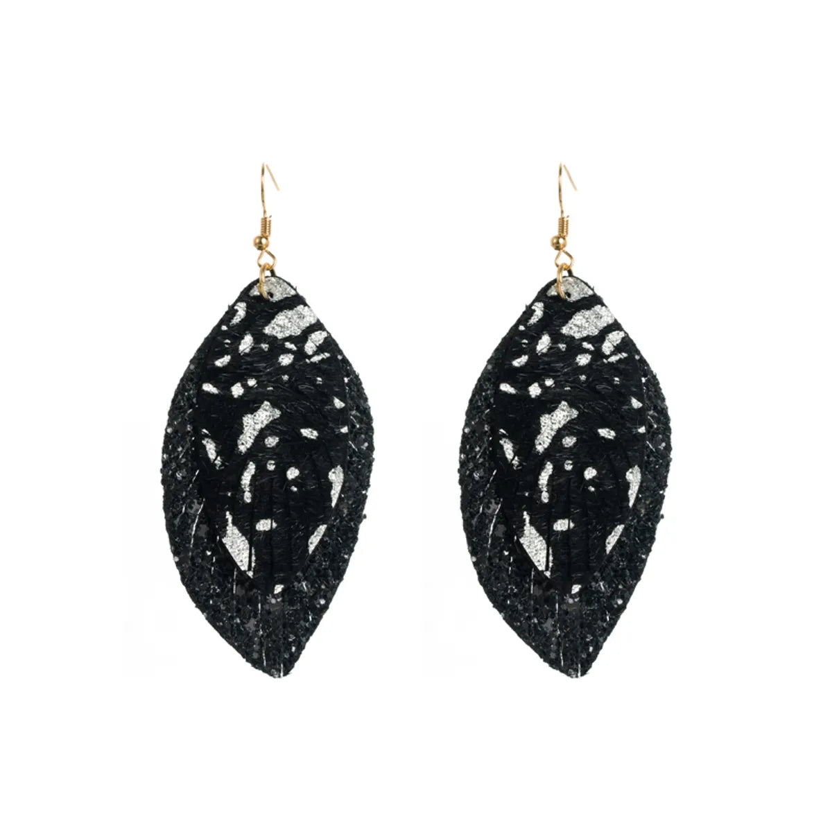 1 Pair Elegant Leaf Plating Pu Leather Alloy Drop Earrings