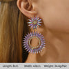 1 Pair Elegant Luxurious Bohemian Round Petal Plating Inlay Copper Alloy Zinc Alloy Rhinestones Glass Drop Earrings