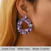 1 Pair Elegant Luxurious Bohemian Round Petal Plating Inlay Copper Alloy Zinc Alloy Rhinestones Glass Drop Earrings