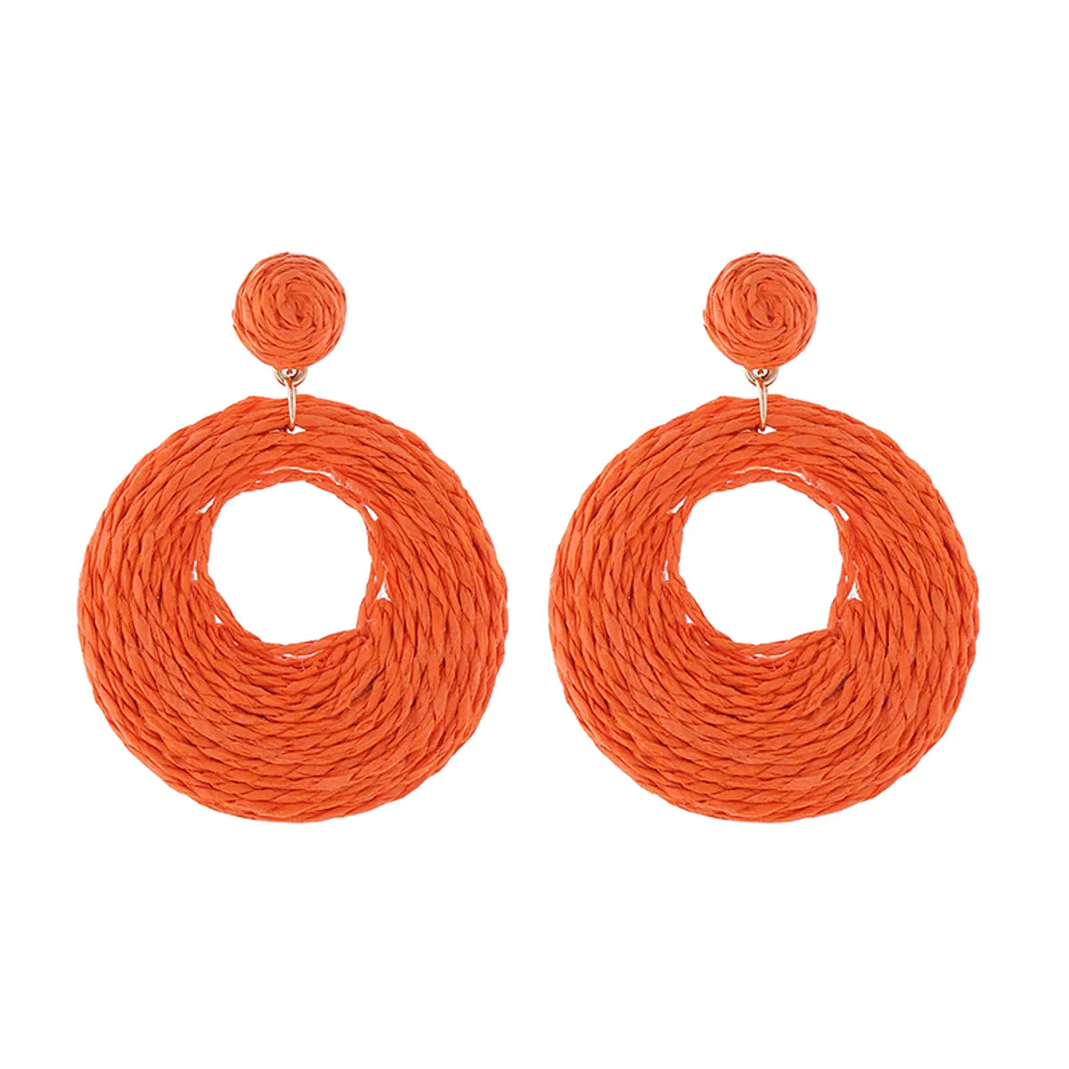 1 Pair Elegant Luxurious Circle Hollow Out Alloy Raffia Drop Earrings