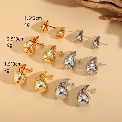 1 Pair Elegant Luxurious Classic Style Geometric Plating Titanium Steel 14k Gold Plated Ear Studs