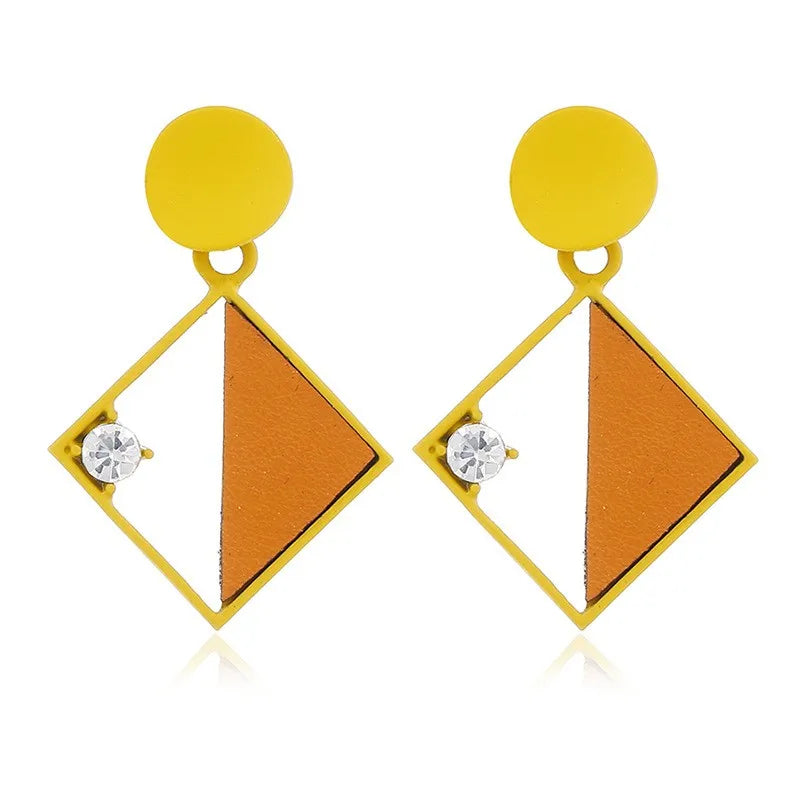 1 Pair Elegant Luxurious Color Block Plating Alloy Gold Plated Drop Earrings