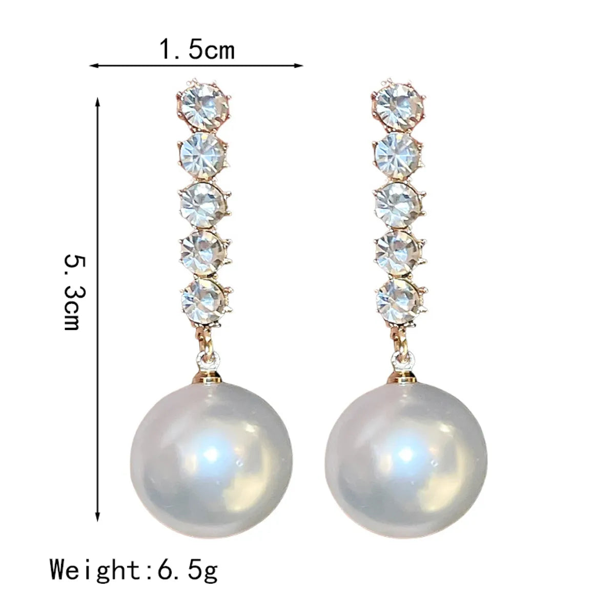 1 Pair Elegant Luxurious Geometric Inlay Alloy Artificial Rhinestones Artificial Pearls Drop Earrings