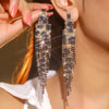 1 Pair Elegant Luxurious Geometric Inlay Alloy Rhinestones Drop Earrings