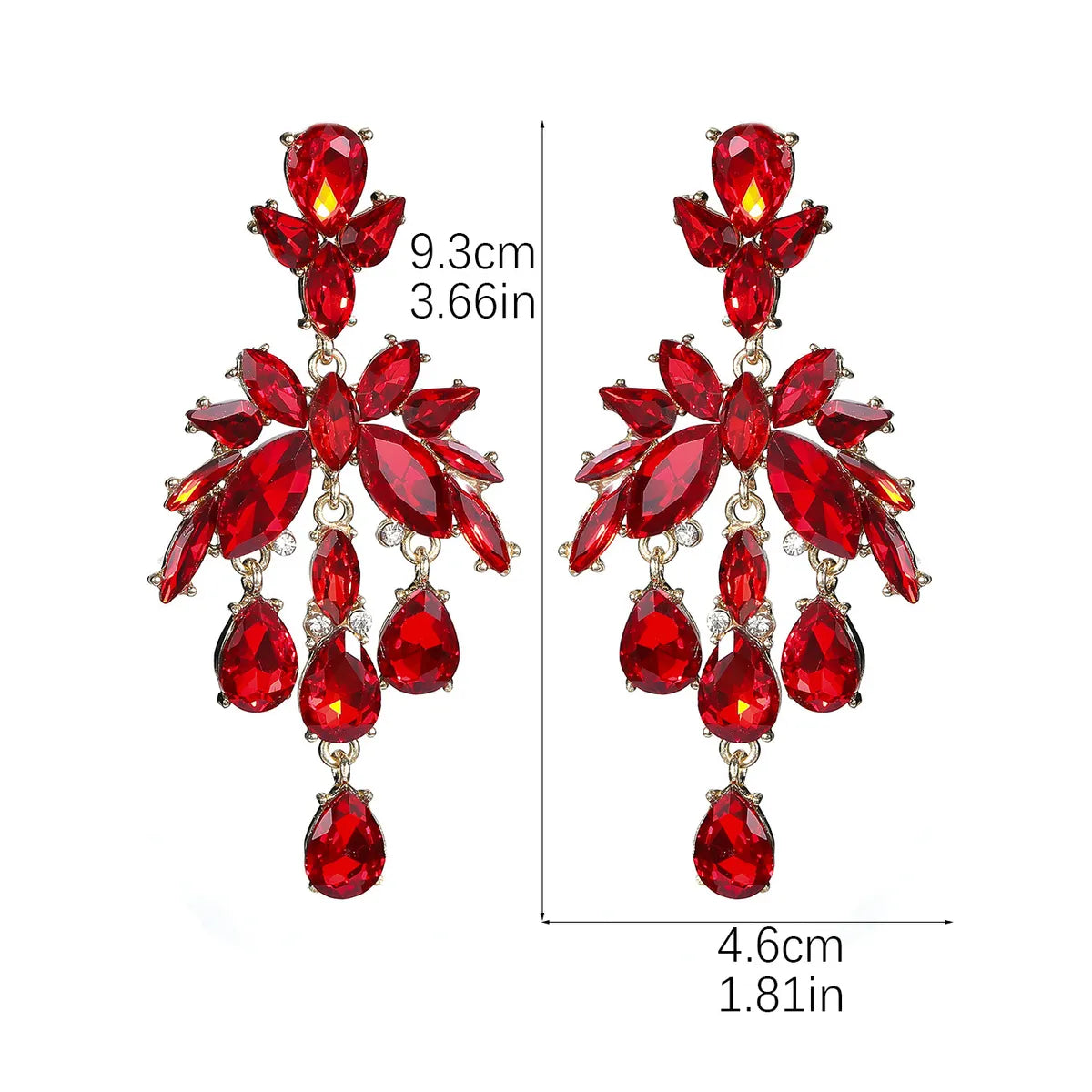 1 Pair Elegant Luxurious Geometric Plating Inlay Alloy Rhinestones Zircon Drop Earrings