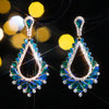 1 Pair Elegant Luxurious Geometric Plating Inlay Alloy Rhinestones Zircon Silver Plated Drop Earrings