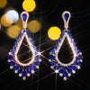 1 Pair Elegant Luxurious Geometric Plating Inlay Alloy Rhinestones Zircon Silver Plated Drop Earrings