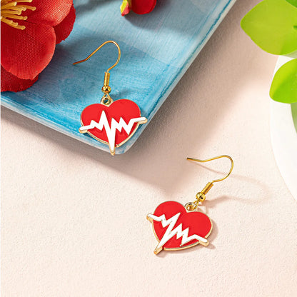 1 Pair Elegant Luxurious Heart Shape Zinc Alloy Drop Earrings