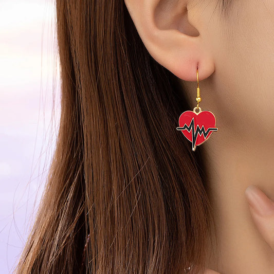 1 Pair Elegant Luxurious Heart Shape Zinc Alloy Drop Earrings