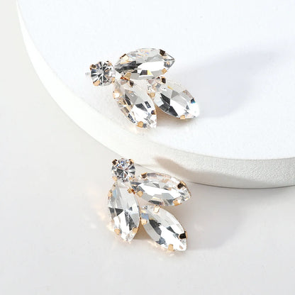 1 Pair Elegant Luxurious Korean Style Geometric Plating Inlay Copper Alloy Zircon Ear Studs