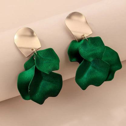 1 Pair Elegant Luxurious Leaf Arylic Alloy Drop Earrings