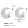 1 Pair Elegant Luxurious Modern Style Moon Plating 304 Stainless Steel 18K Gold Plated Ear Studs