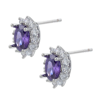 1 Pair Elegant Luxurious Shiny Solid Color Copper Plating Inlay Inlaid Zircon Zircon 18k Gold Plated Ear Studs