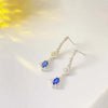 1 Pair Elegant Luxurious Simple Style Circle Plating Inlay Sterling Silver Gem Gold Plated Drop Earrings