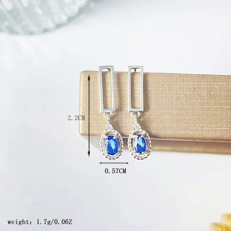 1 Pair Elegant Luxurious Simple Style Circle Plating Inlay Sterling Silver Gem Gold Plated Drop Earrings