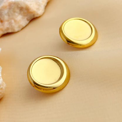 1 Pair Elegant Luxurious Simple Style Geometric Plating 304 Stainless Steel 18K Gold Plated Ear Studs