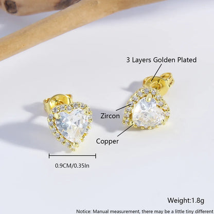 1 Pair Elegant Luxurious Simple Style Water Droplets Daisy Plating Copper 18K Gold Plated Gold Plated Ear Studs