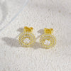 1 Pair Elegant Luxurious Simple Style Water Droplets Daisy Plating Copper 18K Gold Plated Gold Plated Ear Studs