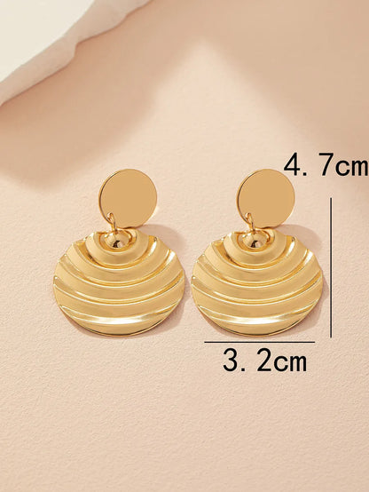 1 Pair Elegant Luxurious Solid Color Asymmetrical Iron Drop Earrings