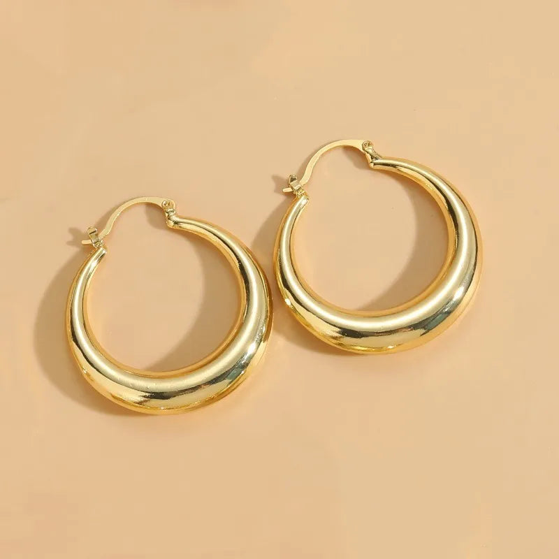 1 Pair Elegant Luxurious Solid Color Plating Inlay Copper Zircon 14k Gold Plated Earrings