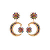 1 Pair Elegant Luxurious Star Moon Plating Inlay Alloy Rhinestones Gold Plated Drop Earrings