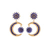 1 Pair Elegant Luxurious Star Moon Plating Inlay Alloy Rhinestones Gold Plated Drop Earrings