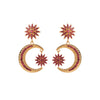 1 Pair Elegant Luxurious Star Moon Plating Inlay Alloy Rhinestones Gold Plated Drop Earrings