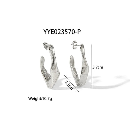 1 Pair Elegant Luxurious V Shape Irregular Plating 304 Stainless Steel 18K Gold Plated Earrings