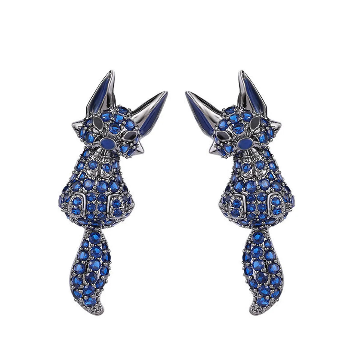 1 Pair Elegant Modern Style Animal Inlay Copper Zircon Ear Studs