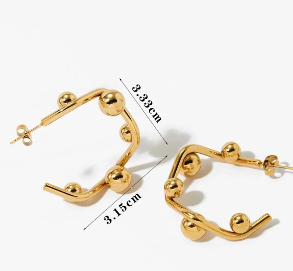 1 Pair Elegant Modern Style C Shape 304 Stainless Steel 16K Gold Plated White Gold Plated Gold Plated Ear Studs