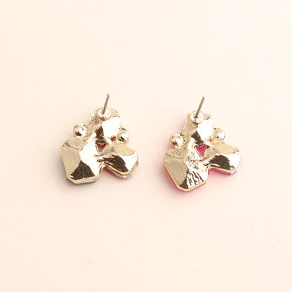 1 Pair Elegant Modern Style Classic Style Geometric Flower Plating Inlay Alloy Crystal Rhinestones Ear Studs